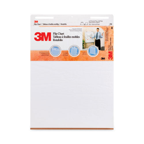 Professional Flip Chart, Unruled, 25 x 30, White, 40 Sheets, 2/Carton-(MMM570)