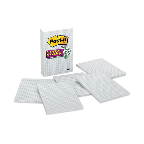 Grid Notes, Quad Ruled, 4" x 6", White, 50 Sheets/Pad, 6 Pads/Pack-(MMM660SSGRID)