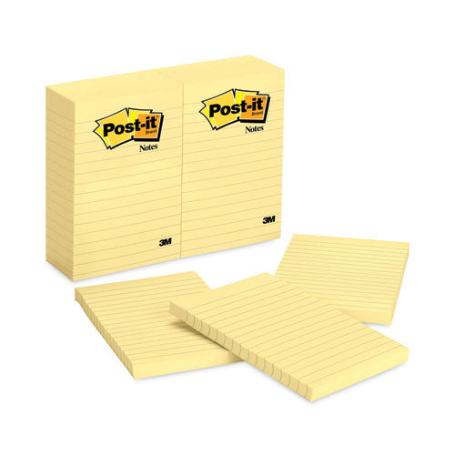 Original Pads in Canary Yellow, Note Ruled, 4" x 6", 100 Sheets/Pad, 12 Pads/Pack-(MMM660YW)