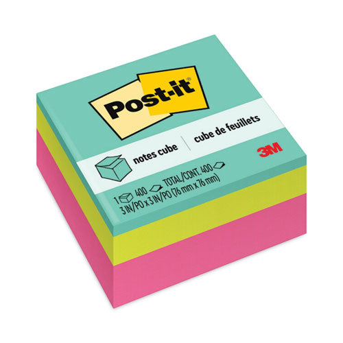 Original Cubes, 3" x 3", Aqua Wave Collection, 400 Sheets/Cube-(MMM2027RCR)