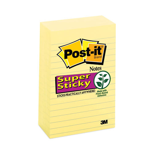 Pads in Canary Yellow, Note Ruled, 4" x 6", 90 Sheets/Pad, 5 Pads/Pack-(MMM6605SSCY)