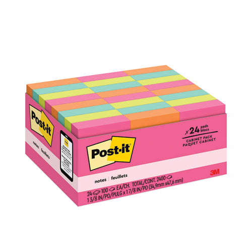 Original Pads in Poptimistic Colors, Value Pack, 1.38" x 1.88", 100 Sheets/Pad, 24 Pads/Pack-(MMM65324ANVAD)