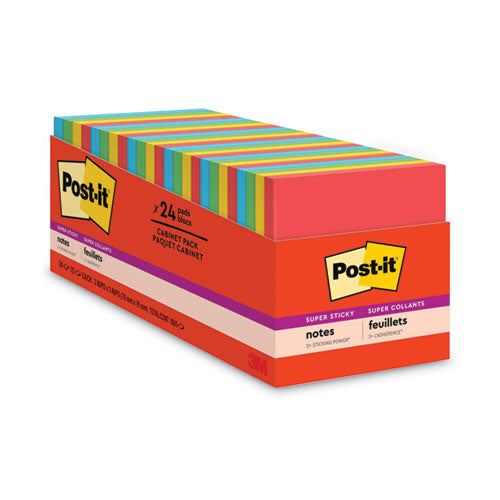 Pads in Playful Primary Collection Colors, Cabinet Pack, 3" x 3", 70 Sheets/Pad, 24 Pads/Pack-(MMM65424SSANCP)