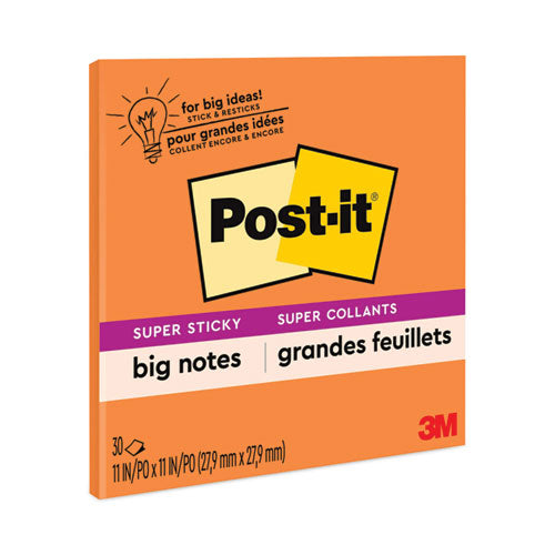 Big Notes, Unruled, 11 x 11, Orange, 30 Sheets-(MMMBN11O)