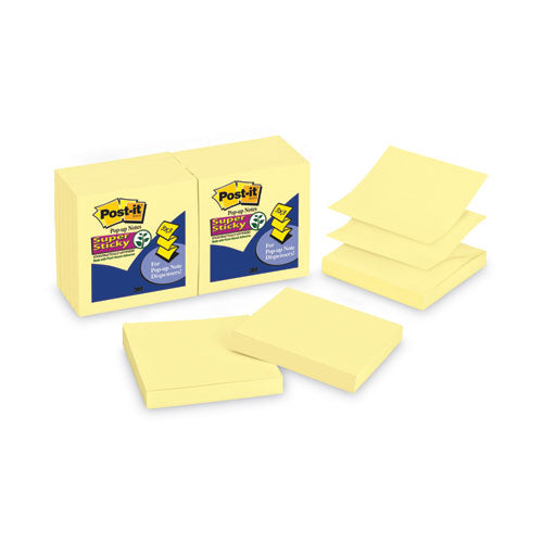 Pop-up 3 x 3 Note Refill, 3" x 3", Canary Yellow, 90 Sheets/Pad, 12 Pads/Pack-(MMMR33012SSCY)