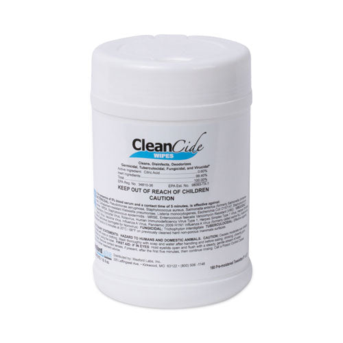 CleanCide Disinfecting Wipes, 1-Ply, 6.5 x 6, Fresh Scent, White, 160/Canister, 12 Canisters/Carton-(WXF3130C160CT)