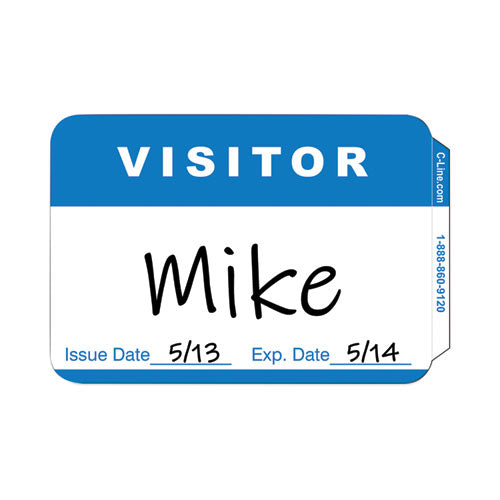 Self-Adhesive Name Badges, Hello My Name Is, Blue, 3.5 x 2.25, 100/BX-(CLICLI92245)