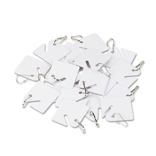 Replacement Slotted Key Cabinet Tags, 1.63 x 1.5, White, 20/Pack-(ICX94190027)