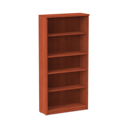 Alera Valencia Series Bookcase, Five-Shelf, 31.75w x 14d x 64.75h, Medium Cherry-(ALEVA636632MC)