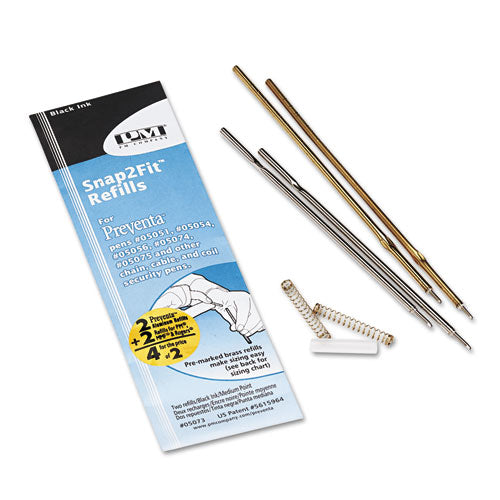Refill for Preventa, MMF Kable and Sentry Counter Pens, Medium Conical Tip, Black Ink, 2/Pack-(ICX94190043)