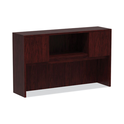 Alera Valencia Series Hutch with Doors, 4 Compartments, 58.88w x 15d x 35.38h, Mahogany-(ALEVA286015MY)