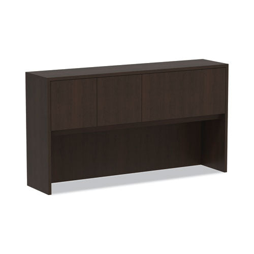 Alera Valencia Series Hutch with Doors, 4 Compartments, 64.75w x 15d x 35.38h, Espresso-(ALEVA286615ES)