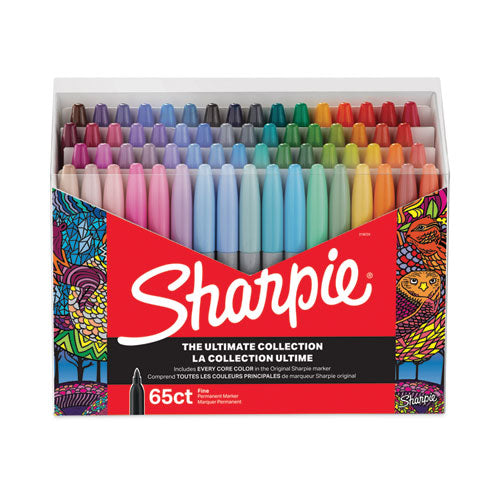 Fine Tip Permanent Marker, Fine Bullet Tip, Assorted Colors, 65/Pack-(SAN2136724)
