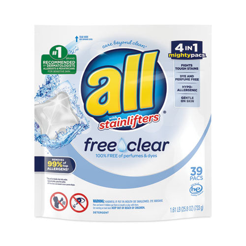 Mighty Pacs Free and Clear Super Concentrated Laundry Detergent, 39/Pack-(DIA73978EA)