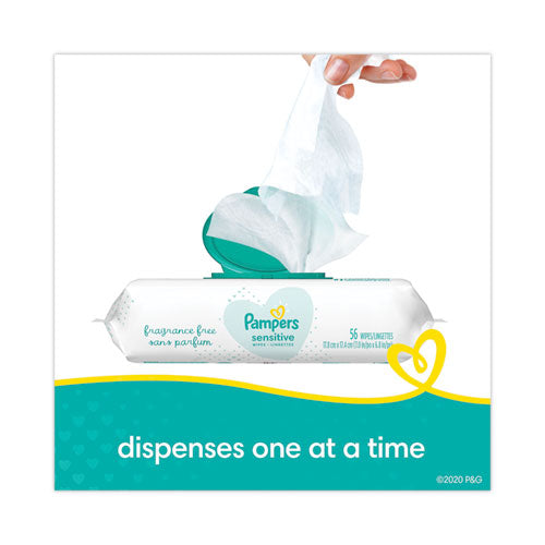 Sensitive Baby Wipes, 1-Ply, 6.8 x 7,  Unscented, White, 56/Pack-(PGC87076EA)