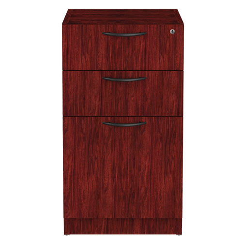 Alera Valencia Series Full Pedestal File, Left/Right, 3-Drawers: Box/Box/File, Legal/Letter, Mahogany, 15.63" x 20.5" x 28.5"-(ALEVA532822MY)