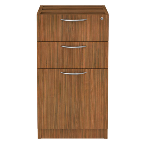 Alera Valencia Series Full Pedestal File, Left/Right, 3-Drawer: Box/Box/File, Legal/Letter, Modern Walnut,15.63 x 20.5 x 28.5-(ALEVA532822WA)