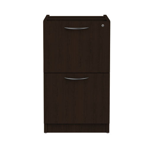 Alera Valencia Series Full Pedestal File, Left or Right, 2 Legal/Letter-Size File Drawers, Espresso, 15.63" x 20.5" x 28.5"-(ALEVA542822ES)