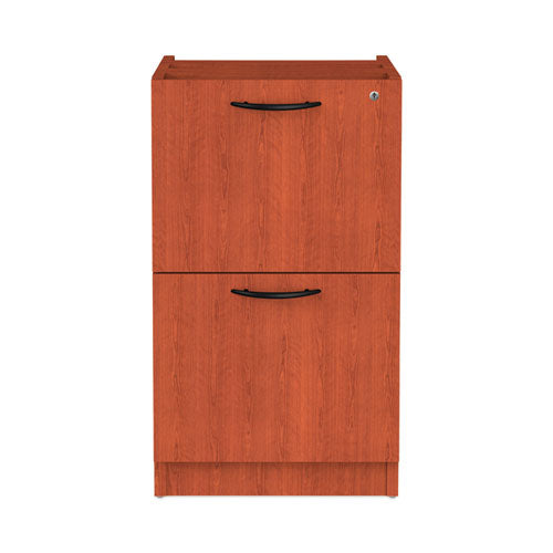 Alera Valencia Series Full Pedestal File, Left/Right, 2 Legal/Letter-Size File Drawers, Medium Cherry, 15.63" x 20.5" x 28.5"-(ALEVA542822MC)