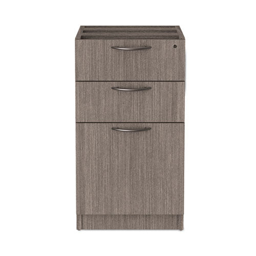 Alera Valencia Series Full Pedestal File, Left/Right, 3-Drawers: Box/Box/File, Legal/Letter, Gray, 15.63" x 20.5" x 28.5"-(ALEVA532822GY)