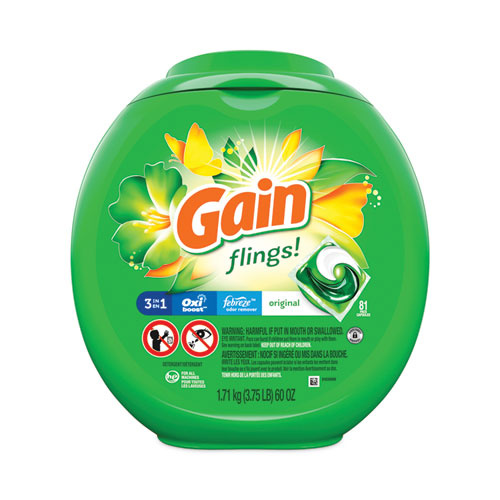Flings Detergent Pods, Orginal, 81 Pods/Tub-(PGC91792EA)