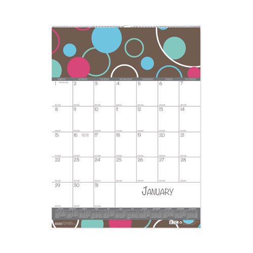 Recycled Bubbleluxe Wall Calendar, Bubbleluxe Artwork, 12 x 16.5, White/Multicolor Sheets, 12-Month (Jan to Dec): 2023-(HOD341)