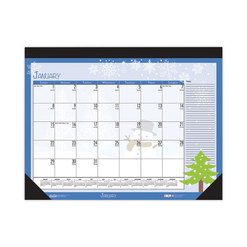 Recycled Desk Pad Calendar, Earthscapes Seasonal Artwork, 18.5 x 13, Black Binding/Corners,12-Month (Jan to Dec): 2023-(HOD1396)