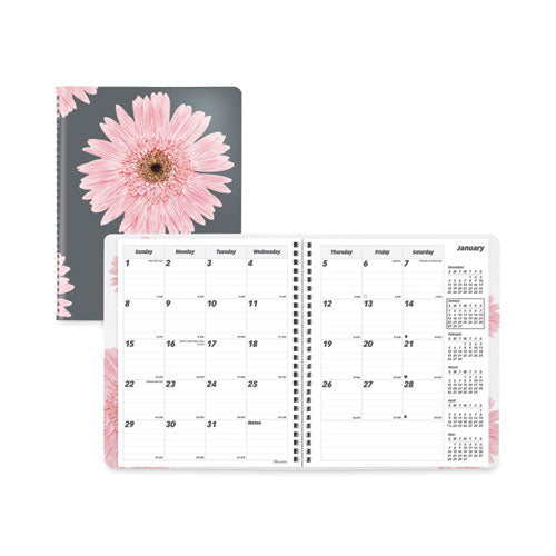 Essential Collection 14-Month Ruled Monthly Planner, 8.88 x 7.13, Daisy Black/Pink Cover, 14-Month (Dec to Jan): 2022 to 2023-(REDCB1200G05)