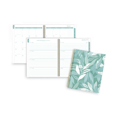 Bali Weekly/Monthly Planner, Bali Leaf Artwork, 11 x 8.5, Green/White Cover, 12-Month (Jan to Dec): 2023-(AAG1640901)