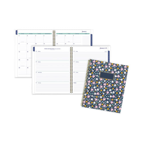 Precious Weekly/Monthly Planner, Precious Floral Artwork, 11 x 8.5, Blue/Green/Pink Cover, 12-Month (Jan to Dec): 2023-(AAG1635905)