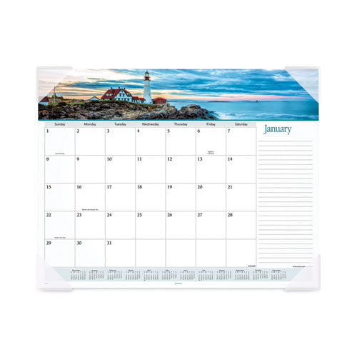 Landscape Panoramic Desk Pad, Landscapes Photography, 22 x 17, White Sheets, Clear Corners, 12-Month (Jan-Dec): 2023-(AAG89802)