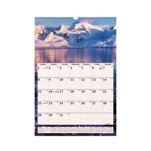 Scenic Monthly Wall Calendar, Scenic Landscape Photography, 15.5 x 22.75, White/Multicolor Sheets, 12-Month (Jan-Dec): 2023-(AAGDMW20128)