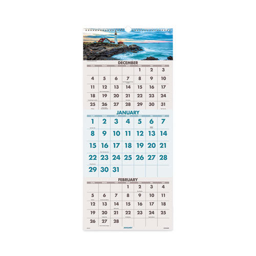 Scenic Three-Month Wall Calendar, Scenic Landscape Photography, 12 x 27, White Sheets, 14-Month (Dec to Jan): 2022 to 2024-(AAGDMW50328)