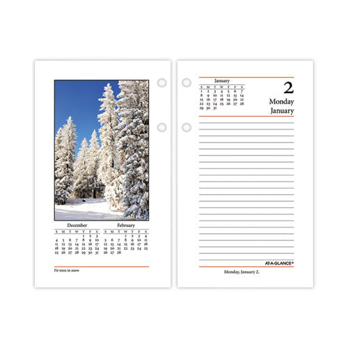 Photographic Desk Calendar Refill, Nature Photography, 3.5 x 6, White/Multicolor Sheets, 2023-(AAGE41750)