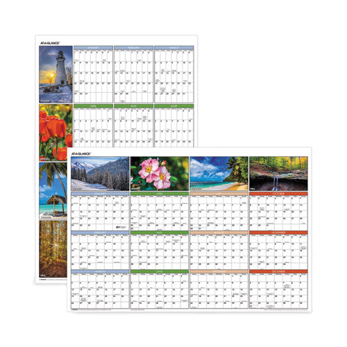 Vertical/Horizontal Erasable Wall Planner, Seasons in Bloom Photos, 24 x 36, White/Multicolor Sheets, 12-Month(Jan-Dec): 2023-(AAGPA133)