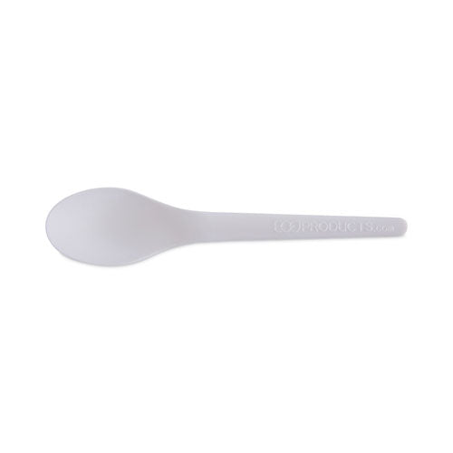 Plantware Compostable Cutlery, Spoon, 6", Pearl White, 50/Pack, 20 Pack/Carton-(ECOEPS013)