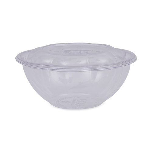 Renewable and Compostable Salad Bowls with Lids, 24 oz, Clear, Plastic, 50/Pack, 3 Packs/Carton-(ECOEPSB24)