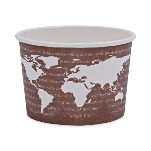 World Art Renewable and Compostable Food Container, 8 oz, 3.04 Diameter x 2.3 h, Brown, Paper, 50/Pack, 20 Packs/Carton-(ECOEPBSC8WA)