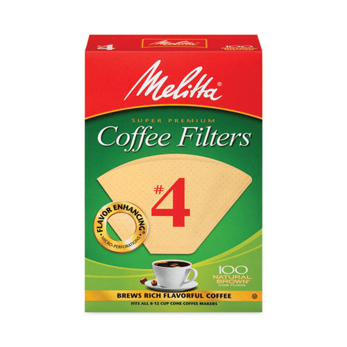 Melitta Coffee Filters, #4,  8 to 12 Cup Size, Cone Style, 100 Filters/Pack, 3/Pack, Ships in 1-3 Business Days-(GRR22000695)