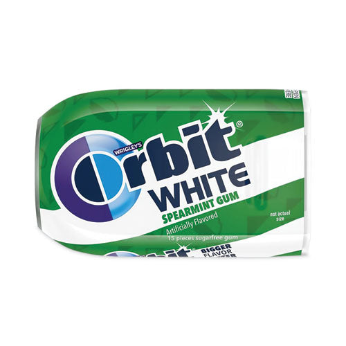 White Sugar-Free Gum, Spearmint, 15 Pieces/Pack, 9 Packs/Box, Ships in 1-3 Business Days-(GRR20902548)