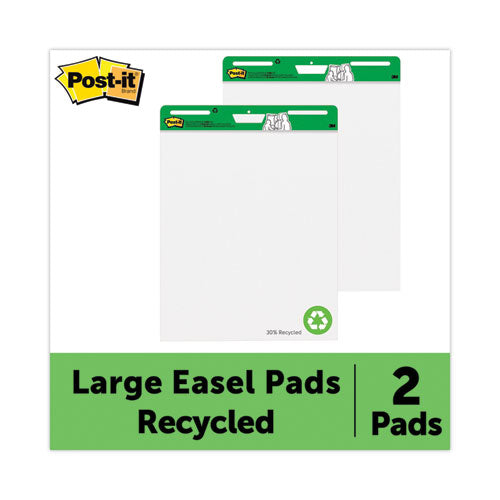 Vertical-Orientation Self-Stick Easel Pads, Green Headband, Unruled, 25 x 30, White, 30 Sheets, 2/Carton-(MMM559RP)