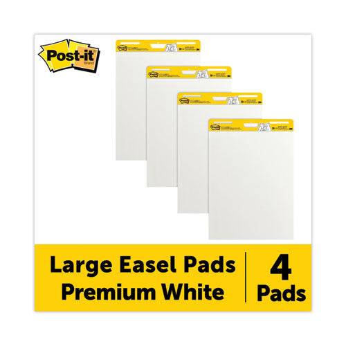 Vertical-Orientation Self-Stick Easel Pad Value Pack, Unruled, 25 x 30, White, 30 Sheets, 4/Carton-(MMM559VAD)