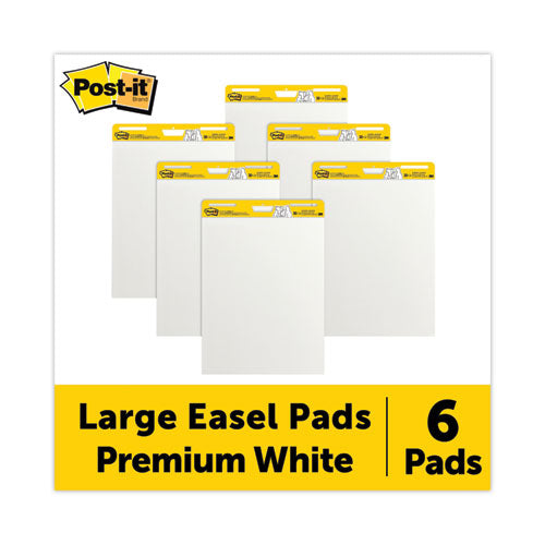 Vertical-Orientation Self-Stick Easel Pad Value Pack, Unruled, 25 x 30, White, 30 Sheets, 6/Carton-(MMM559VAD6PK)