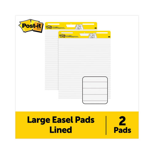 Vertical-Orientation Self-Stick Easel Pads, Presentation Format (1.5" Rule), 25 x 30, White, 30 Sheets, 2/Pack-(MMM561WLVAD2PK)