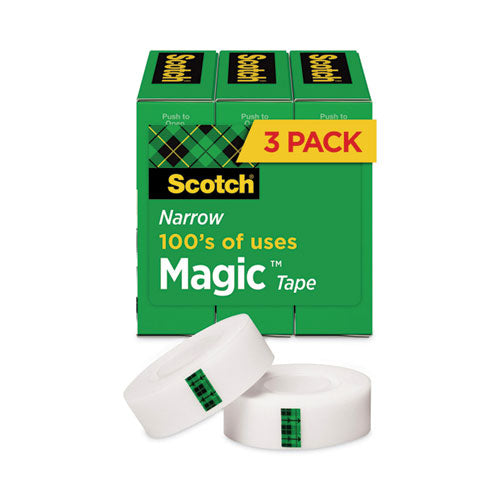 Magic Tape Refill, 1" Core, 0.5" x 36 yds, Clear, 3/Pack-(MMM810H3)