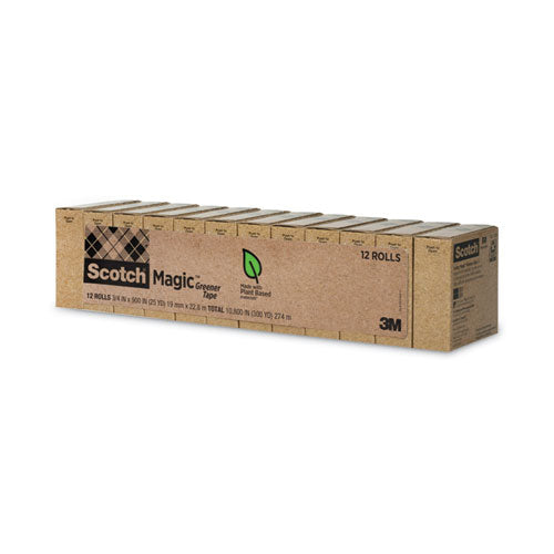 Magic Greener Tape, 1" Core, 0.75" x 75 ft, Clear, 12/Pack-(MMM81212P)