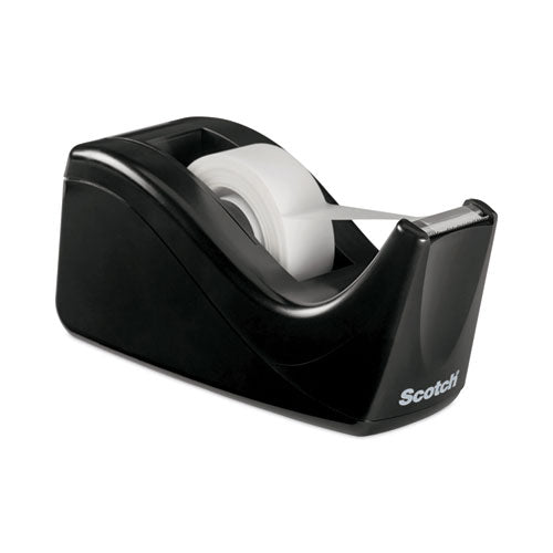 Value Desktop Tape Dispenser, 1" Core, Two-Tone Black-(MMMC60BK)