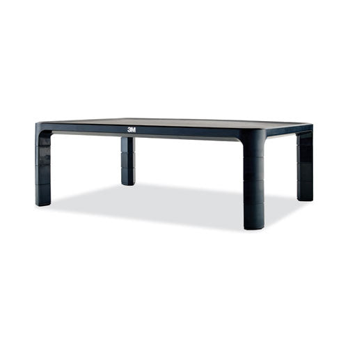 Adjustable Monitor Stand, 16" x 12" x 1.75" to 5.5", Black, Supports 20 lbs-(MMMMS85B)