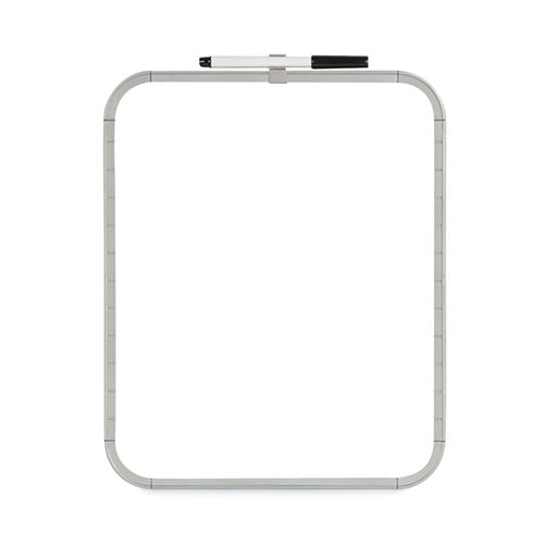 Magnetic Dry Erase Board, 11 x 14, White Surface, White Plastic Frame-(BVCCLK020303)