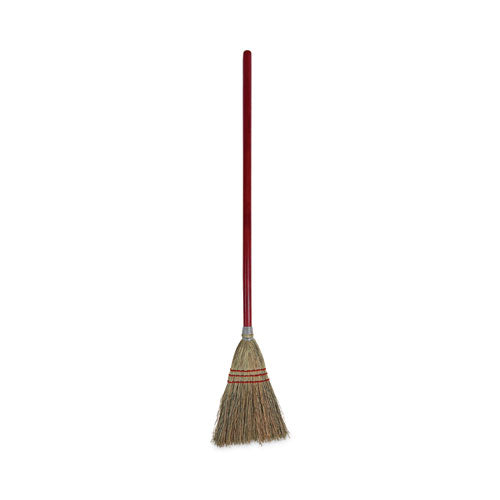 Corn Fiber Lobby/Toy Broom, Corn Fiber Bristles, 39" Overall Length, Red, 12/Carton-(BWK951TCT)